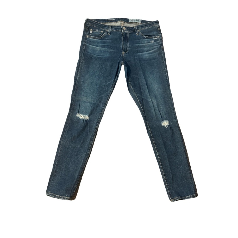 AG Adriano Goldschmied Distressed Blue Skinny Jeans